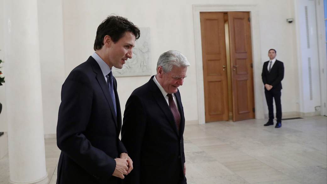 Prime Minister Justin Trudeau meets with President Joachim Gauck of Germany