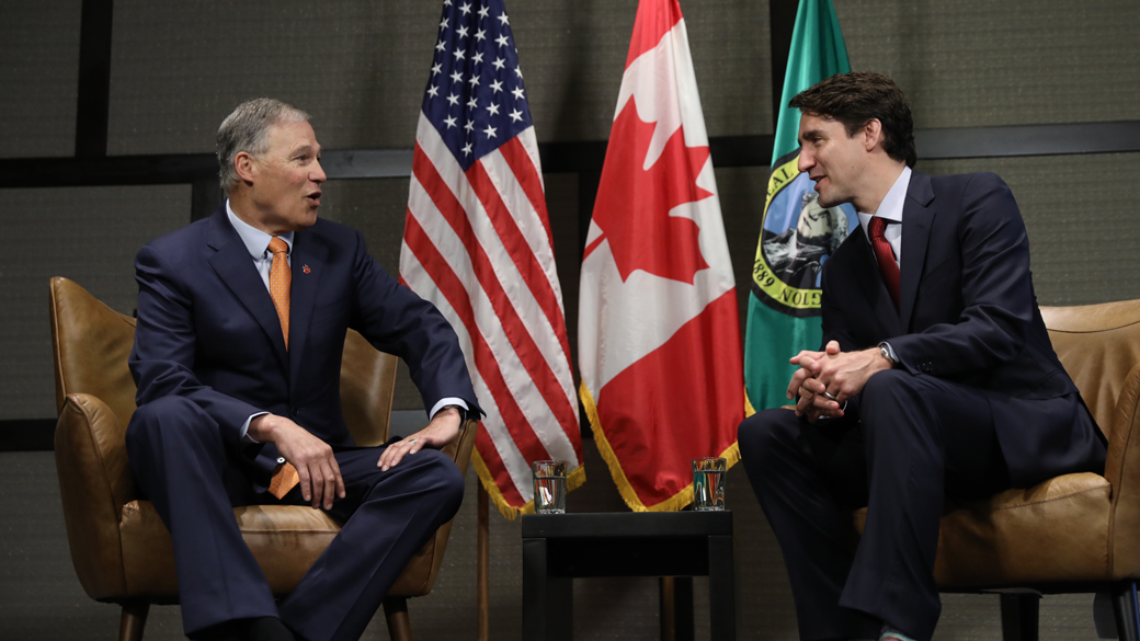 Le premier ministre Justin Trudeau rencontre le gouverneur de l’État de Washington Jay Inslee