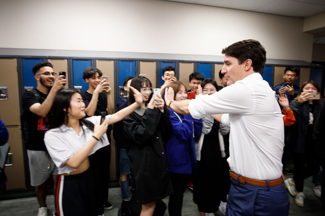 Prime Minister Trudeau visits students at Secondary School