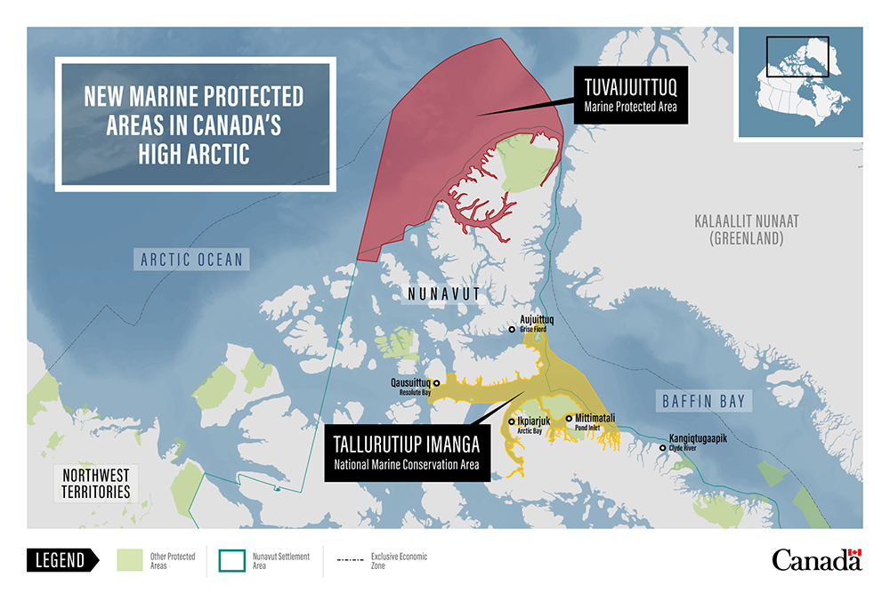 Map of two marine protected areas in Canada’s High Arctic