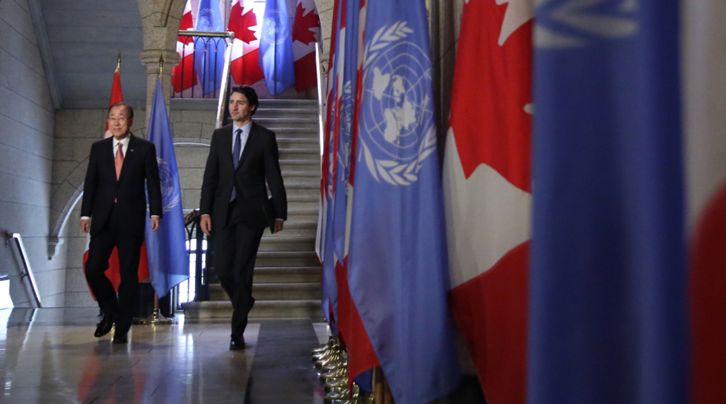 Prime Minister Justin Trudeau meets with United Nations Secretary-General Ban Ki-moon