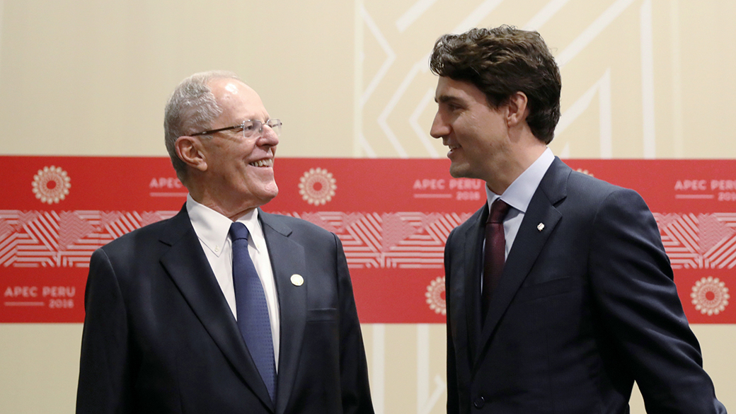 Le premier ministre Justin Trudeau rencontre le président du Pérou, Pedro Pablo Kuczynski