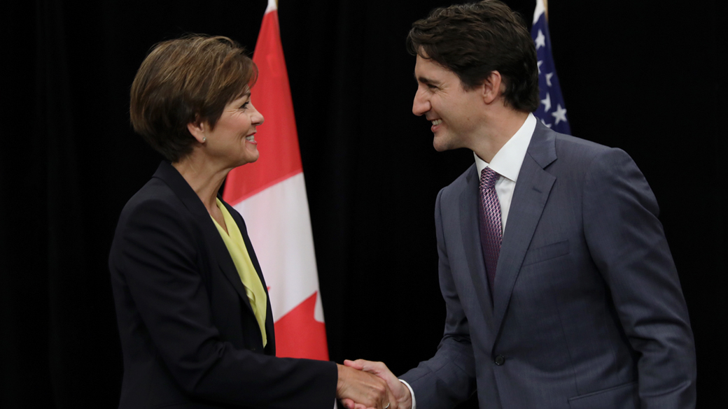 Prime Minister Justin Trudeau meets with Governor of Iowa Kim Reynolds