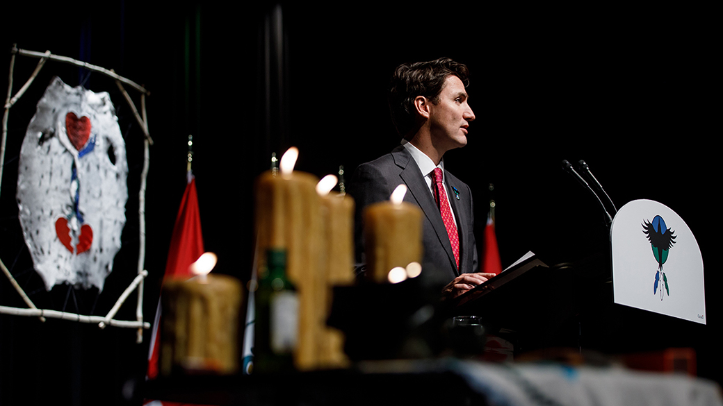 Prime Minister Justin Trudeau apologizes on behalf of the Government of Canada to former students of the Newfoundland and Labrador residential schools