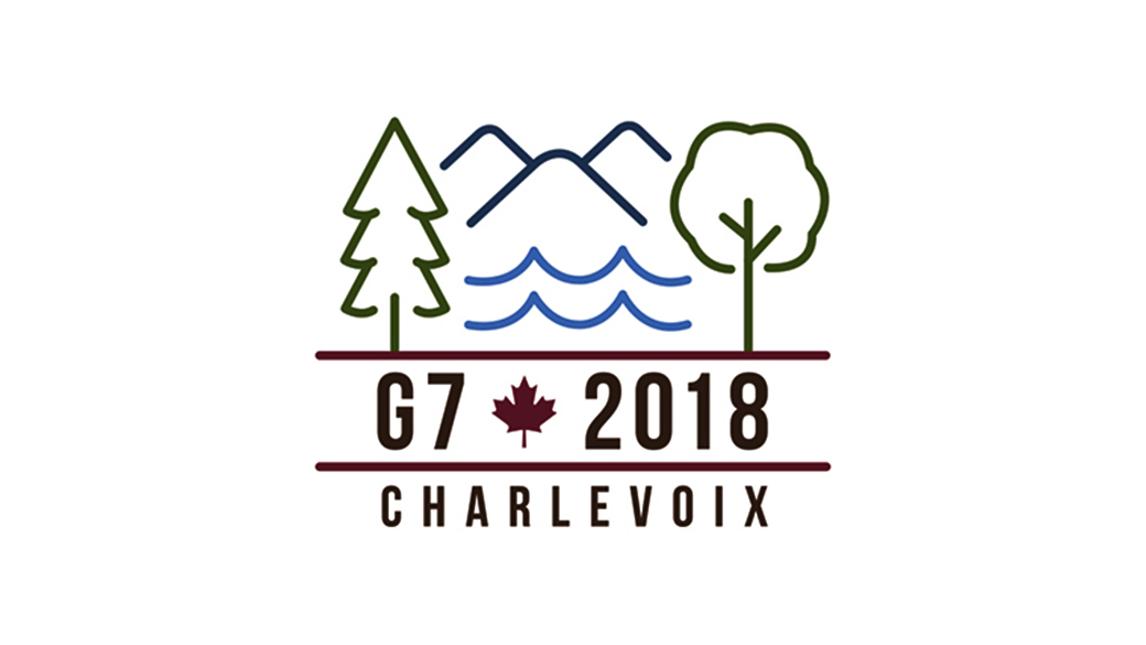 The 2018 G7 logo, which evokes Charlevoix's rich natural landscape