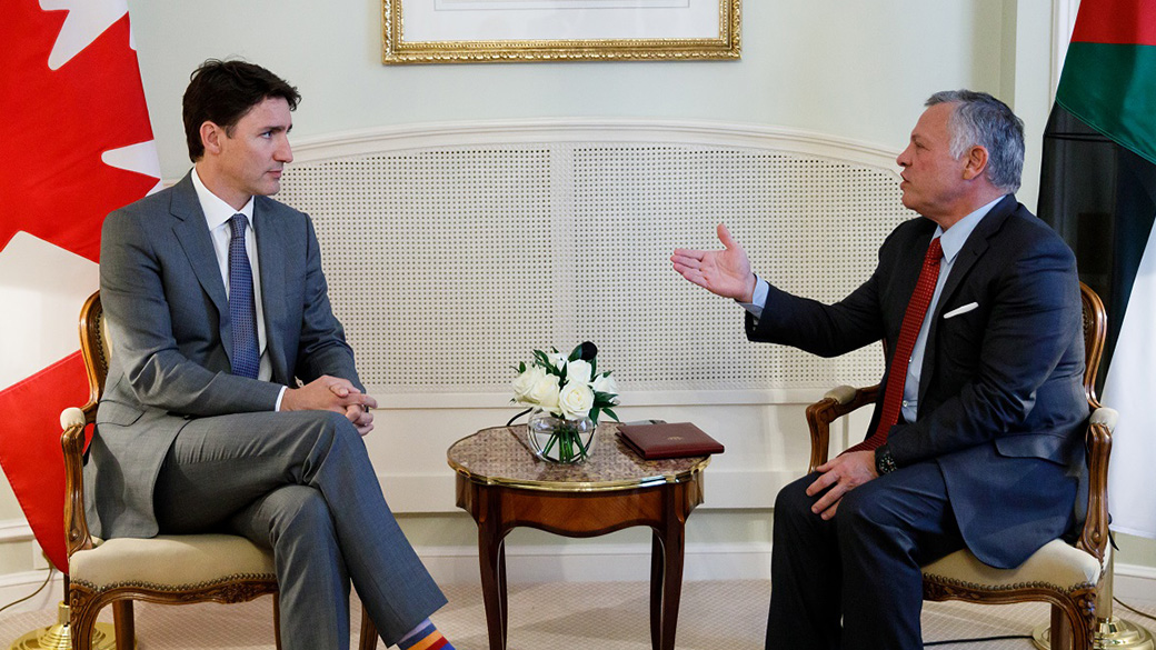 Le PM Trudeau rencontre le roi Abdallah II