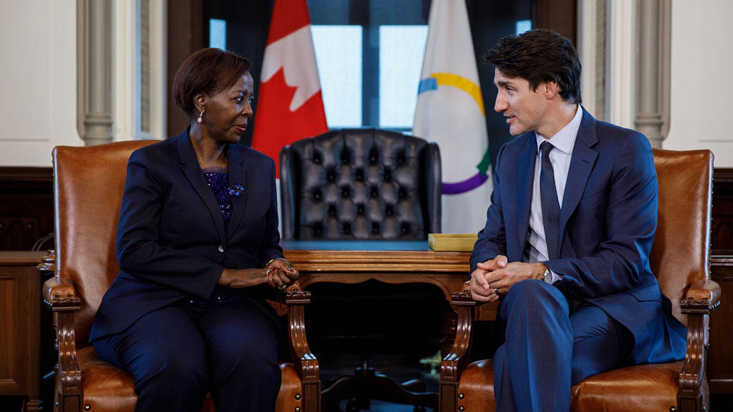 PM Trudeau meets with Secretary General Louise Mushikiwabo