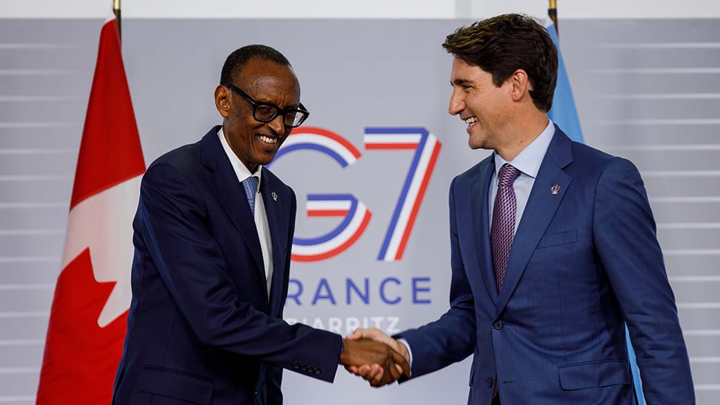 Le premier ministre Justin Trudeau rencontre le président du Rwanda, Paul Kagame