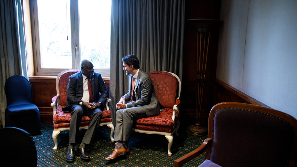 PM Trudeau meets with African Union Commission Chairperson Moussa Faki Mahamat