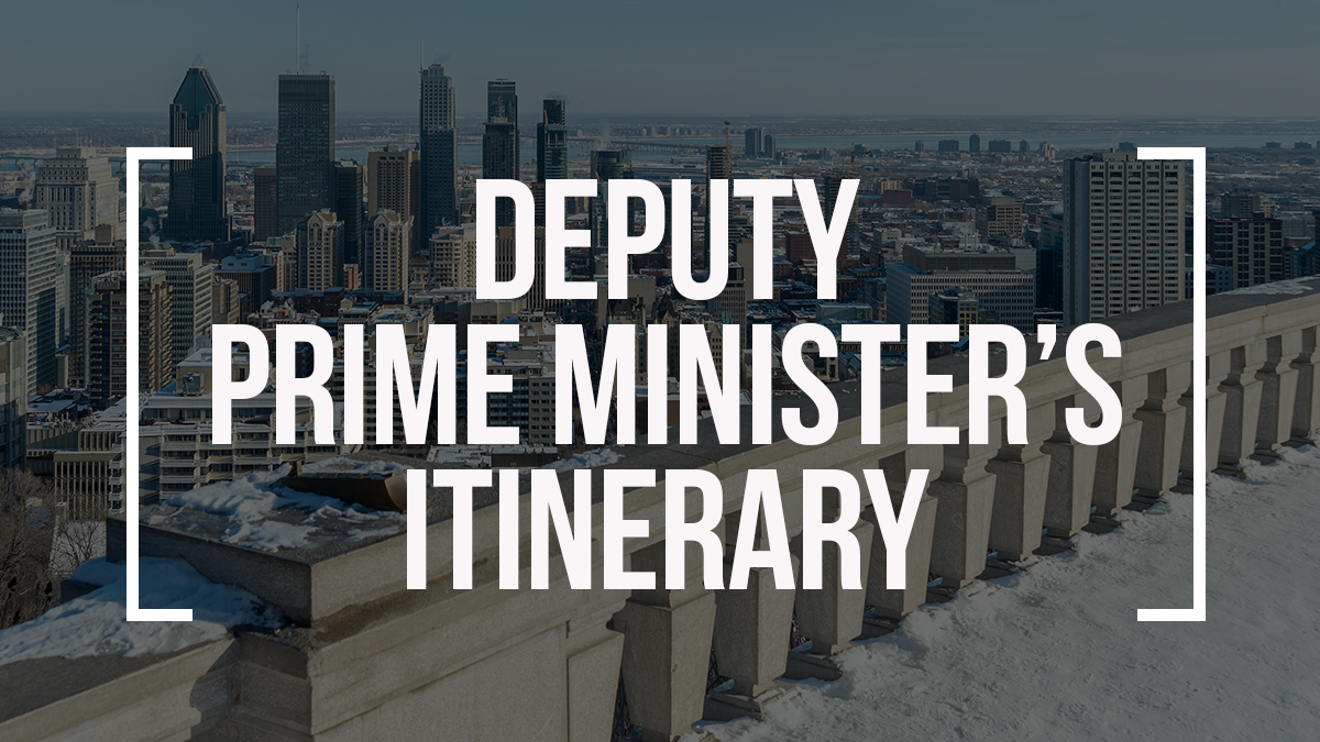 Deputy Prime Ministers Itinerary For Friday December Prime