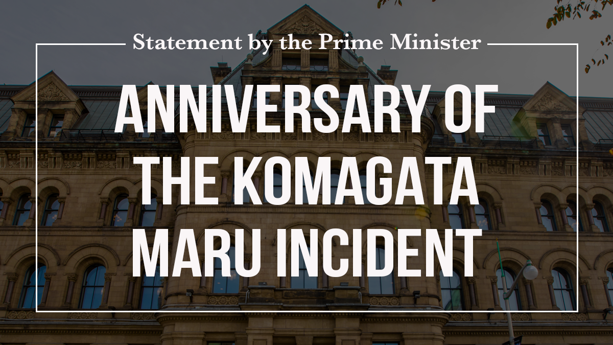 Statement by the Prime Minister on the anniversary of the Komagata Maru ...