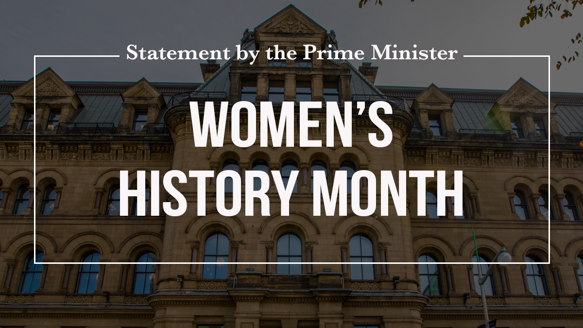 Statement by the Prime Minister on Women's History Month