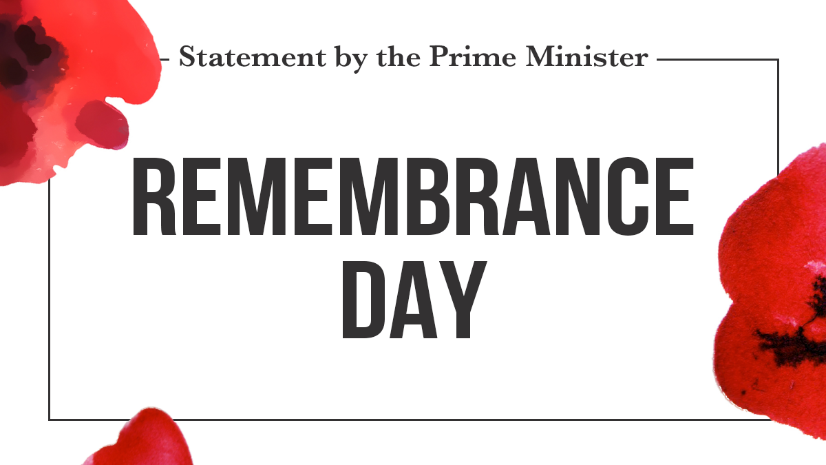 Statement By The Prime Minister On Remembrance Day Prime Minister Of Canada