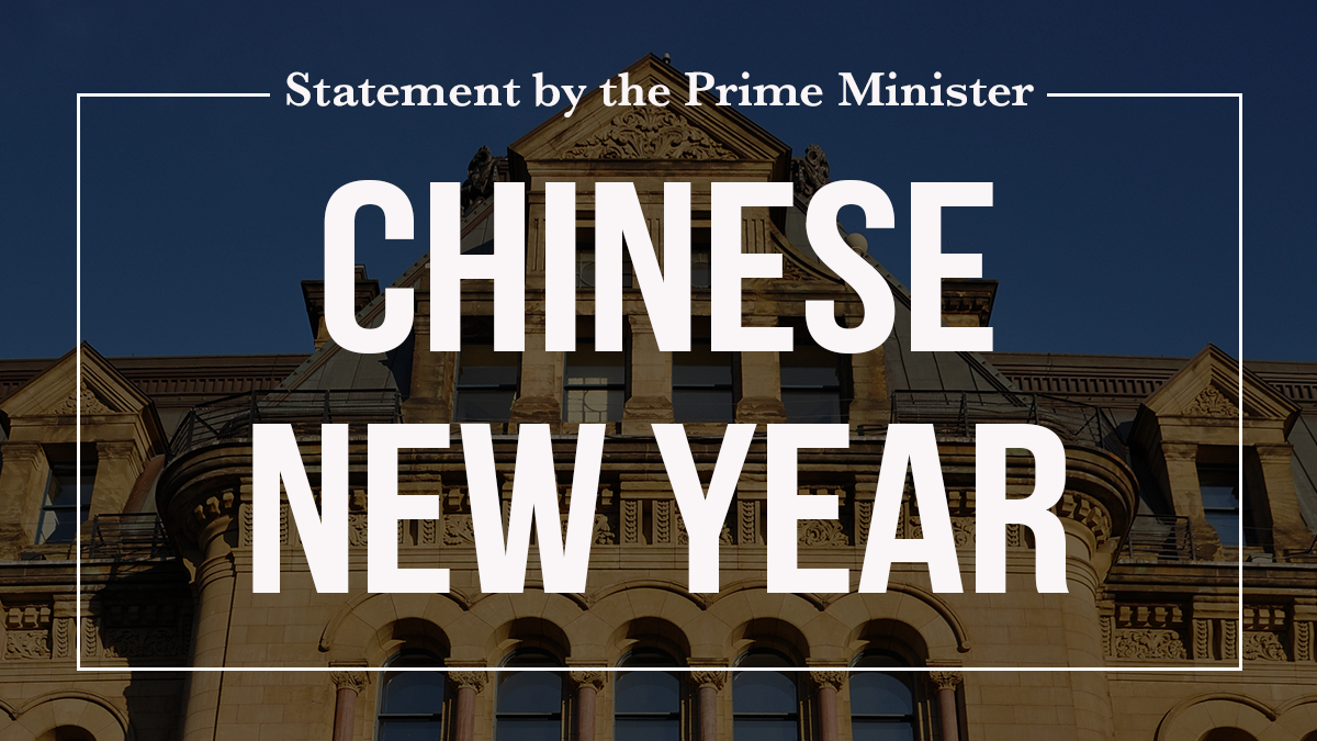 Justin Trudeau Happy Chinese New Year 2022 Statement By The Prime Minister On Chinese New Year