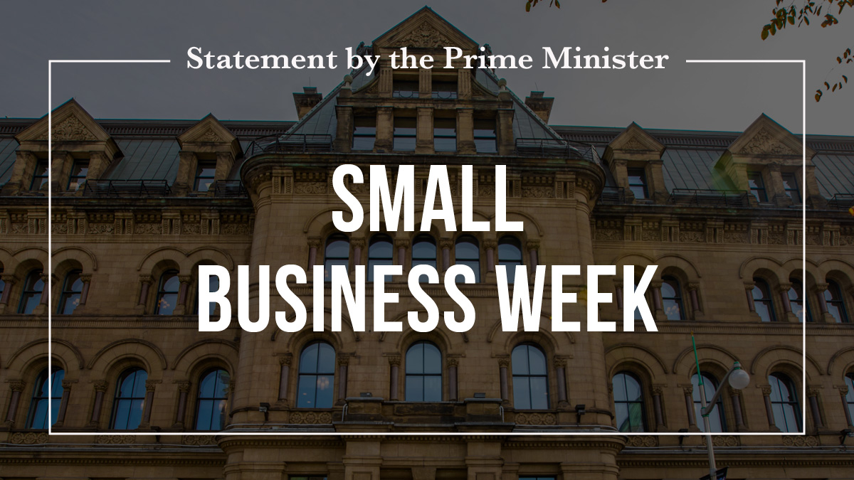 Statement by the Prime Minister on Small Business Week