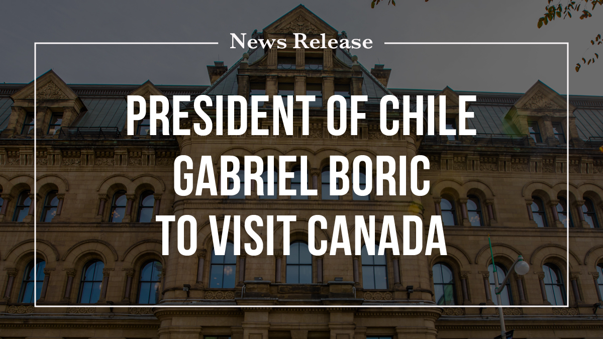 Presidente de Chile Gabriel Borick visitará Canadá