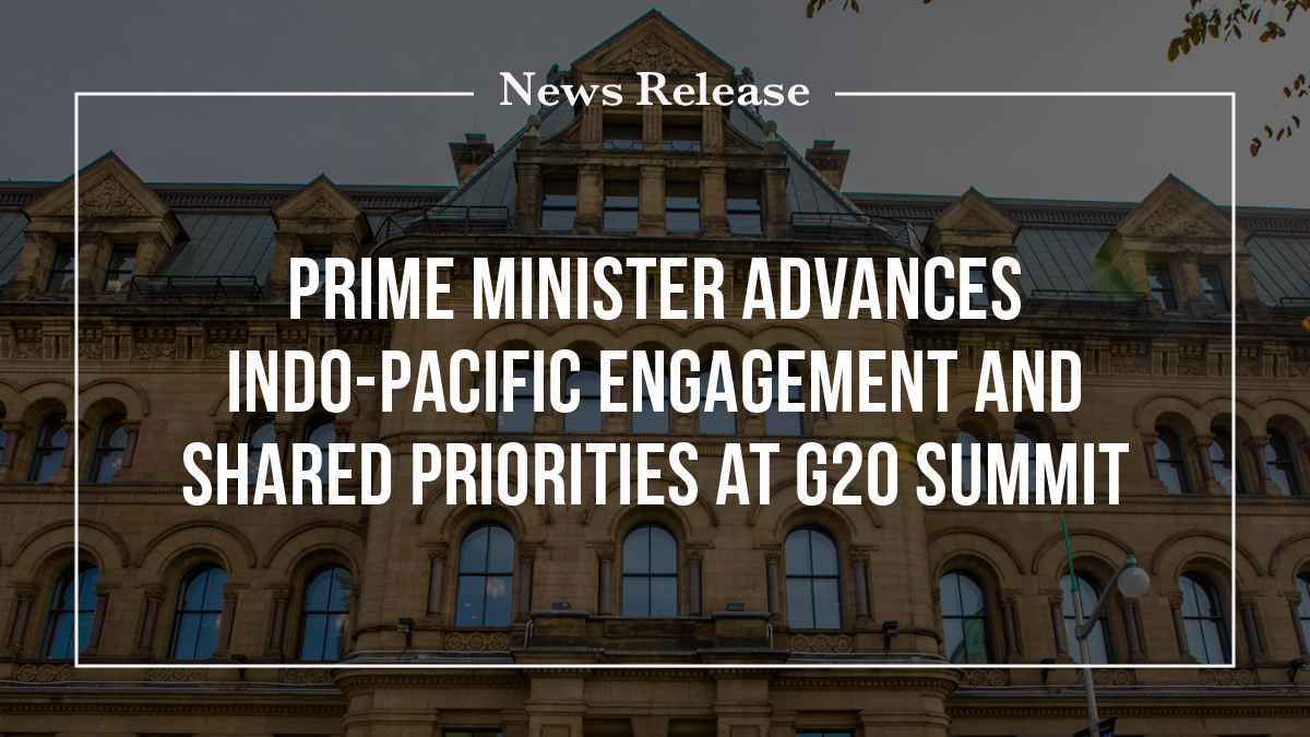 Perdana Menteri mendorong keterlibatan Indo-Pasifik dan berbagi prioritas di KTT G20