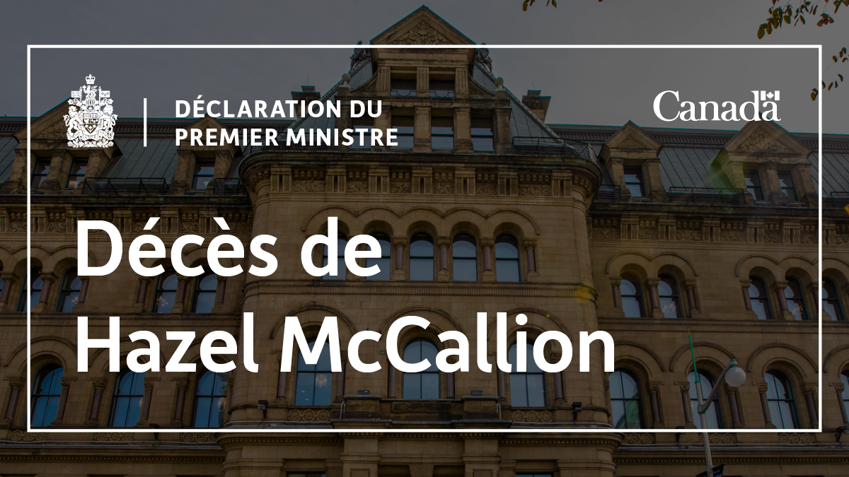Statement by the Prime Minister on the death of Hazel McCallion