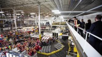 Photo number 2 from the photo gallery Prime Minister Justin Trudeau tours Magna Polycon Industries in Guelph, Ontario