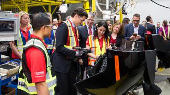 Photo number 3 from the photo gallery Prime Minister Justin Trudeau tours Magna Polycon Industries in Guelph, Ontario