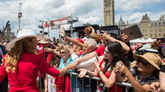 Photo number 11 from the photo gallery Prime Minister Justin Trudeau and Mrs. Grégoire Trudeau attend the Canada Day Noon Show on Parliament Hill