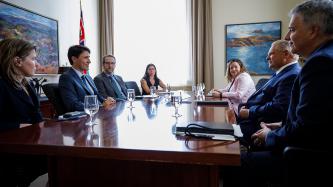 Prime Minister Justin Trudeau and senior advisors meet with Ontario Premier Doug Ford.