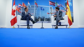 PM Trudeau meets with Prime Minister Sánchez during the NATO summit
